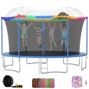 YORIN 16FT Trampoline with Enclosure Net for Adults 8-10 Kids