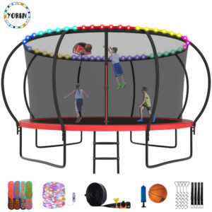 YORIN Trampoline for 5-6 Kids, 12 FT Trampoline for Adults with Enclosure Net