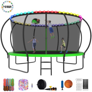 YORIN Trampoline for 5-6 Kids, 12 FT Trampoline for Adults with Enclosure Net