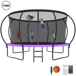 YORIN Trampoline for 7-8 Kids, 14 FT Trampoline for Adults with Enclosure Net