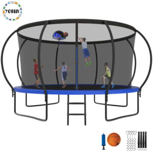 YORIN Trampoline for 7-8 Kids, 14 FT Trampoline for Adults with Enclosure Net