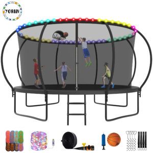 YORIN Trampoline for 7-8 Kids, 14 FT Trampoline for Adults with Enclosure Net