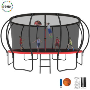 YORIN Trampoline for 8-9 Kids, 15 FT Trampoline for Adults with Enclosure Net