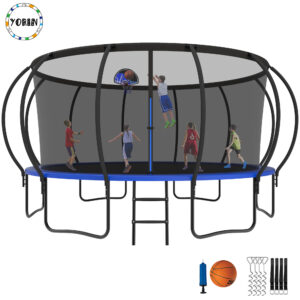 YORIN Trampoline for 8-9 Kids, 15 FT Trampoline for Adults with Enclosure Net