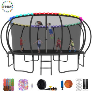 YORIN Trampoline for 8-9 Kids, 15 FT Trampoline for Adults with Enclosure Net