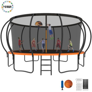 YORIN Trampoline for 10 Kids, 16 FT Trampoline for Adults with Enclosure Net,