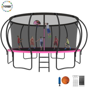 YORIN Trampoline for 8-9 Kids, 15 FT Trampoline for Adults with Enclosure Net