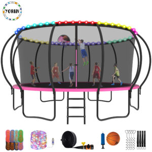 YORIN Trampoline for 10 Kids, 16 FT Trampoline for Adults with Enclosure Net