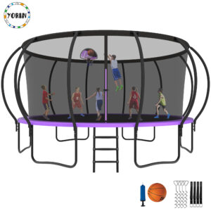 YORIN Trampoline for 10 Kids, 16 FT Trampoline for Adults with Enclosure Net