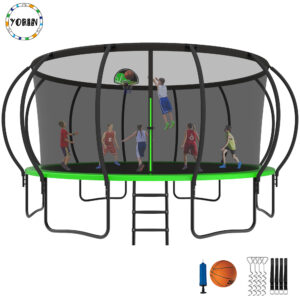 YORIN Trampoline for 10 Kids, 16 FT Trampoline for Adults with Enclosure Net