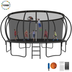 YORIN Trampoline for 10 Kids, 16 FT Trampoline for Adults with Enclosure Net
