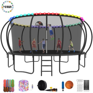 YORIN Trampoline for 10 Kids, 16 FT Trampoline for Adults with Enclosure Net