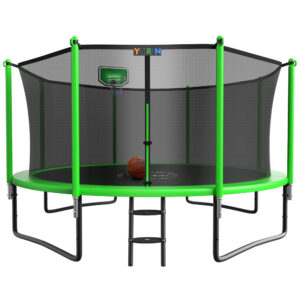 YORIN Trampoline 12FT for Kids Adults with Enclosure Net, 1200LBS