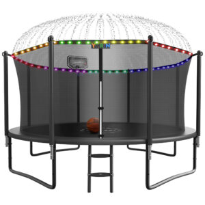 YORIN Trampoline, 12 FT 14FT 15FT Trampoline for Adults Kids with Enclosure Net,