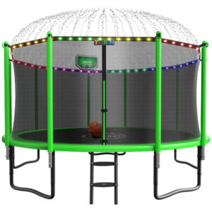 YORIN Trampoline with Enclosure Net, 1400LBS 14FT Trampoline for 5-6 Kids