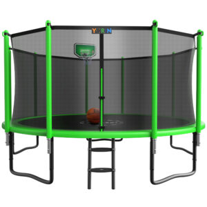 YORIN Trampoline with Enclosure Net, 1400LBS 14FT Trampoline for 5-6 Kids Adults