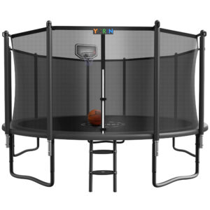 YORIN Trampoline with Enclosure Net, 1400LBS 14FT Trampoline