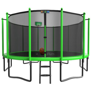 YORIN Trampoline with Enclosure Net, 1500LBS 15FT Trampoline for 7-8 Kids Adults