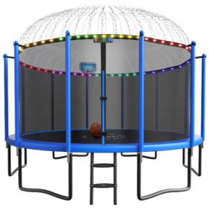 YORIN Trampoline with Enclosure Net, 1500LBS 15FT Trampoline for 7-8 Kids