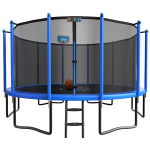 YORIN Trampoline with Enclosure Net, 1500LBS 15FT Trampoline for 7-8 Kids Adults