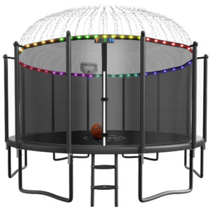 YORIN Trampoline with Enclosure Net, 1500LBS 15FT Trampoline for 7-8 Kids