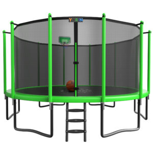 YORIN Trampoline with Enclosure Net, 1500LBS 16FT Trampoline for 8-9 Kids Adults