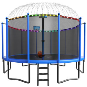YORIN Trampoline with Enclosure Net, 1500LBS 16FT Trampoline for 8-9 Kids