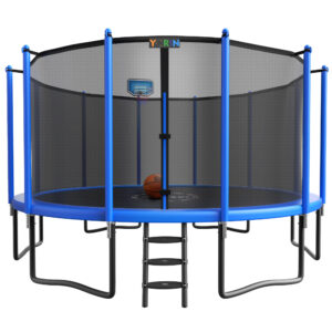 YORIN Trampoline with Enclosure Net, 1500LBS 16FT Trampoline for 8-9 Kids
