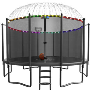 YORIN Trampoline with Enclosure Net, 1500LBS 16FT Trampoline for 8-9 Kids