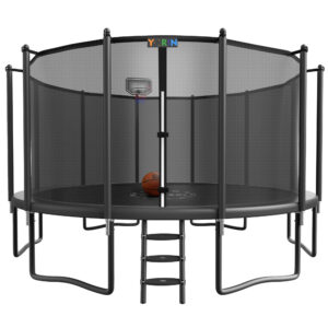 YORIN Trampoline with Enclosure Net, 1500LBS 16FT Trampoline for 8-9 Kids