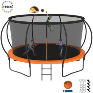 YORIN Trampoline, 12FT Trampoline for Adults and Kids, 1200LBS Trampoline