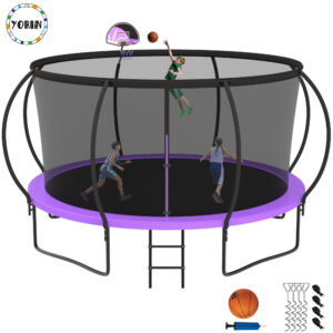 YORIN Trampoline, 12FT Trampoline for Adults and Kids, 1200LBS Trampoline