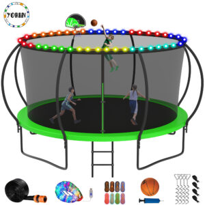 YORIN Trampoline, 12 FT Trampoline for 5-6 Kids Adults with Enclosure Net