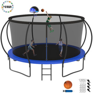 YORIN Trampoline, 12FT Trampoline for Adults and Kids, 1200LBS Trampoline