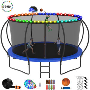YORIN Trampoline, 12 FT Trampoline for 5-6 Kids Adults with Enclosure Net