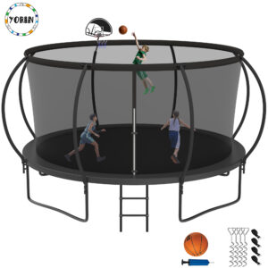 YORIN Trampoline, 12 FT Trampoline for 5-6 Kids Adults with Enclosure Net