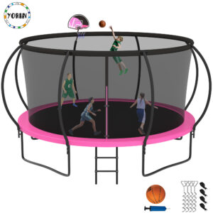 YORIN Trampoline, 12FT Trampoline for Adults and Kids, 1200LBS Trampoline
