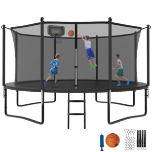 YORIN Trampoline 12FT for Kids Adults with Enclosure Net, 1200LBS