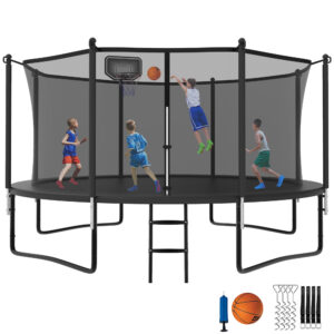 YORIN Trampoline with Enclosure Net, 1400LBS 14FT Trampoline