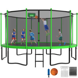 YORIN Trampoline with Enclosure Net, 1500LBS 15FT Trampoline for 7-8 Kids Adults