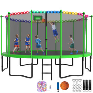 YORIN Trampoline with Enclosure Net, 1500LBS 15FT Trampoline for 7-8 Kids