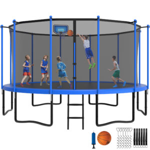 YORIN Trampoline with Enclosure Net, 1500LBS 15FT Trampoline for 7-8 Kids Adults