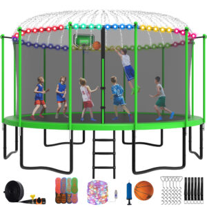 YORIN Trampoline with Enclosure Net, 1500LBS 16FT Trampoline for 8-9 Kids