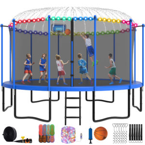 YORIN Trampoline with Enclosure Net, 1500LBS 16FT Trampoline for 8-9 Kids