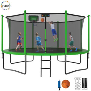 YORIN 1400LBS 14FT Trampoline for Kids Adults, Trampoline with Safety Enclosure Net
