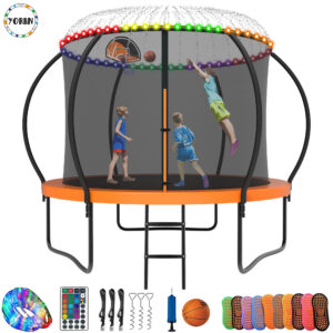 YORIN Trampoline for 3-4 Kids, 10FT Trampoline for Adults with Enclosure Net