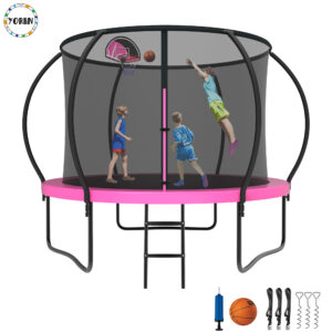 YORIN Trampoline for 3-4 Kids, 10FT Trampoline for Adults with Enclosure Net