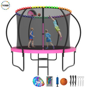 YORIN Trampoline for 3-4 Kids, 10FT Trampoline for Adults with Enclosure Net