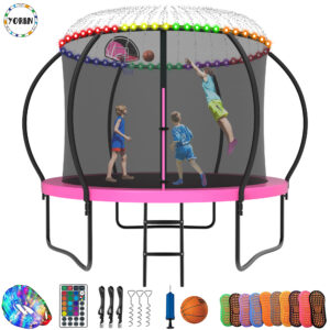 YORIN Trampoline for 3-4 Kids, 10FT Trampoline for Adults with Enclosure Net