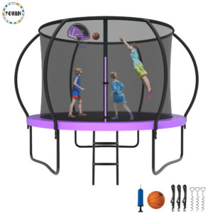 YORIN Trampoline for 3-4 Kids, 10FT Trampoline for Adults with Enclosure Net